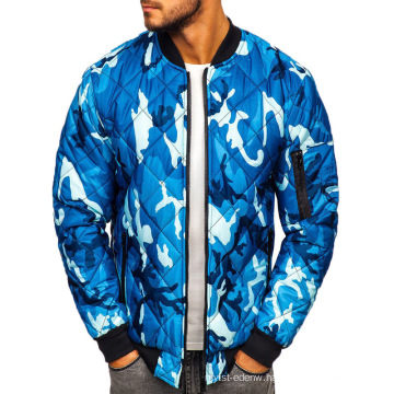 Camo Diamond Quilted Bomber Jacket Wholesale Custom